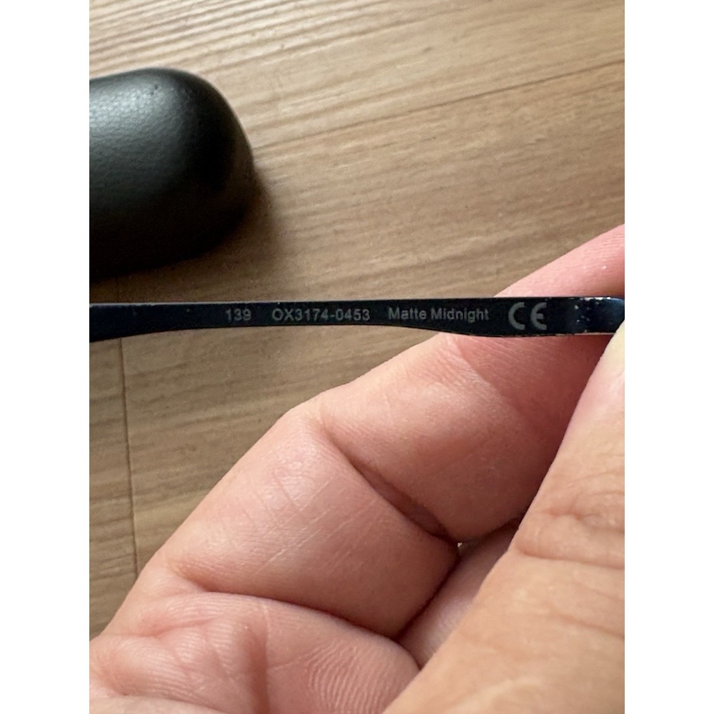 Oakley Mens Barrelhouse 0.5 Half Rim Rectangle Eyeglasses OX3174-0453 Matte Blue - Picture 4 of 7